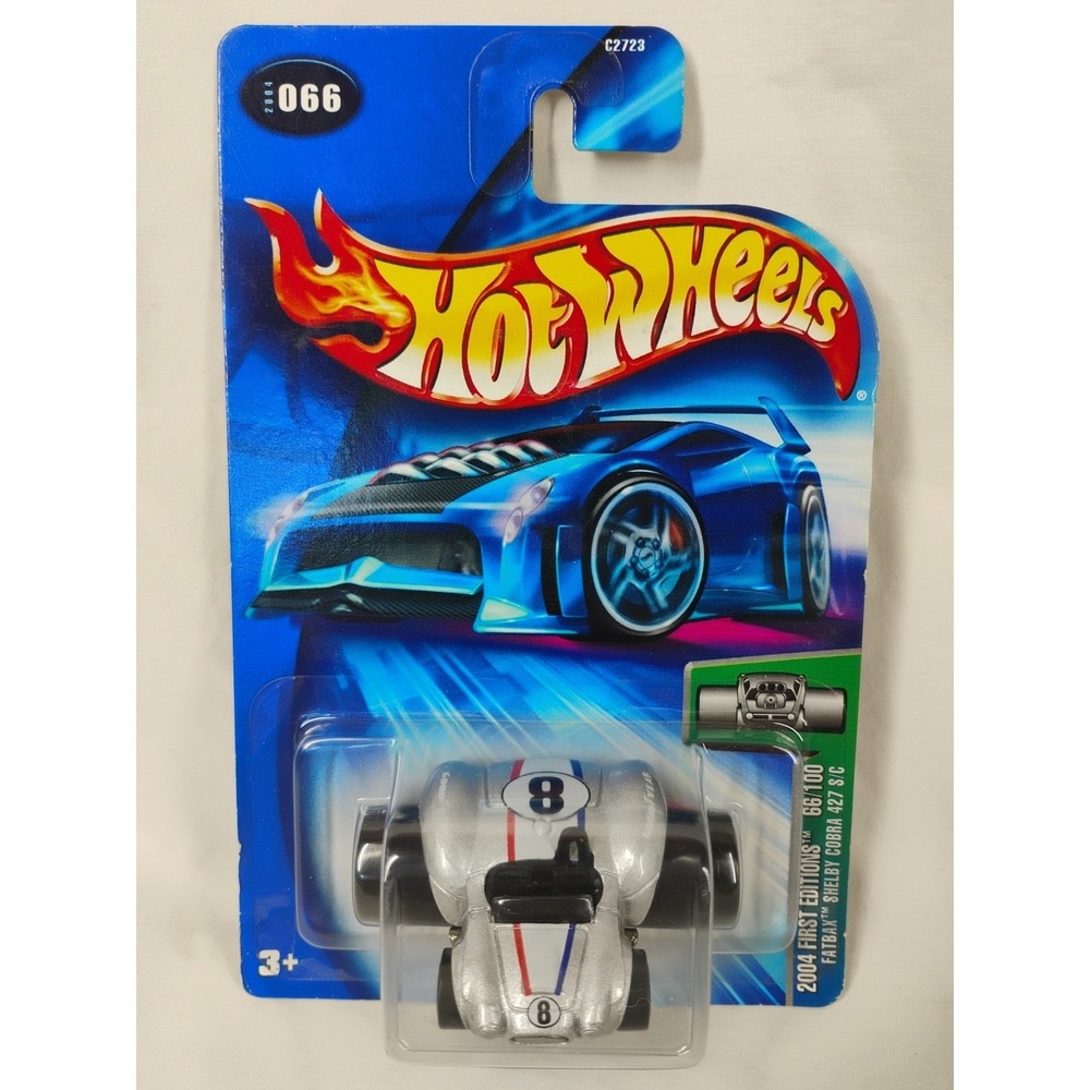 2004 Hot Wheels #066 First Editions Fatbax SHELBY COBRA 427 S/C Silver w/5 Spoke